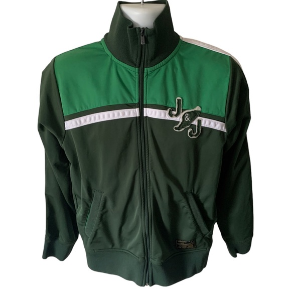 Jack&Jones Premium VTG Varsity Green Ribbed Bomber Baseball Jacket Streetwear - Picture 1 of 7